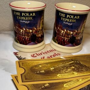 The Polar Express Train Ride Mugs. Set of 2. New.